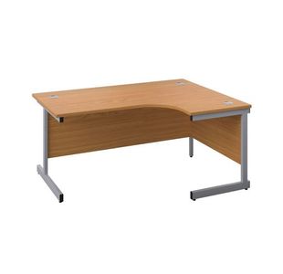 First Radial RH Desk 1600 N/Oak/Slv