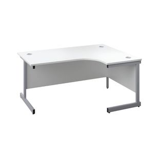 First Radial RH Desk 1600 White/Slv