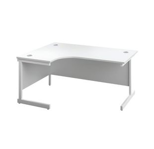 First Radial LH Desk 1600 Wht/Wht