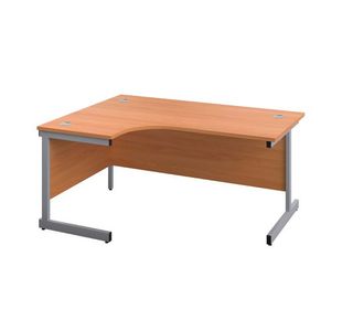 First Radial LH Desk 1800 Beech/Slv