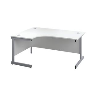 First Radial LH Desk 1800 White/Slv