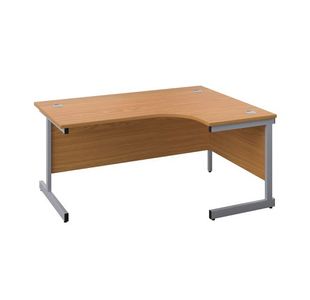 First Radial RH Desk 1800 N/Oak/Slv