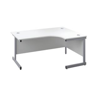 First Radial RH Desk 1800 White/Slv