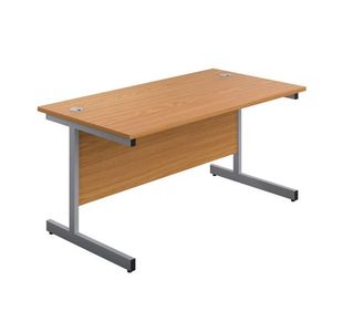 First Rect Desk 1400 Nova Oak/Slv