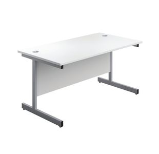 First Rect Desk 1400 White/Silver