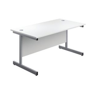 First Rect Desk 1600 White/Silver