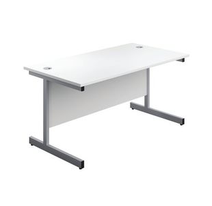 First Desk 3 Drw Ped 1600 White/Slv