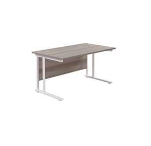 Jemini Rect Cant Desk 1200 G/Oak/Wht