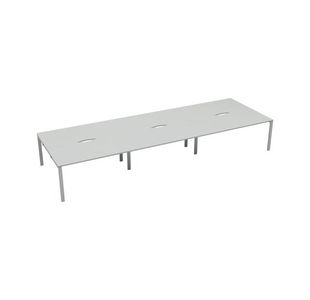 Jemini 6 Person Bench Desk White/Wht