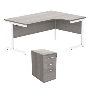 Astin Radial RH Desk +Ped 1612 AGOak