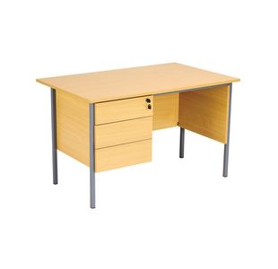 Ff Jemini Oak 1200Mm 4 Leg Desk 3D Ped