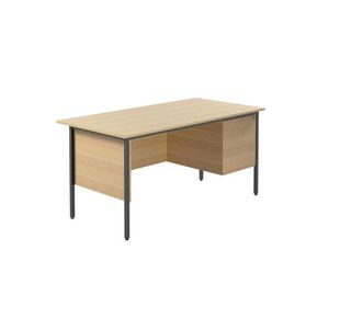 Ff Jemini Oak 1500Mm 4 Leg Desk 2D Ped