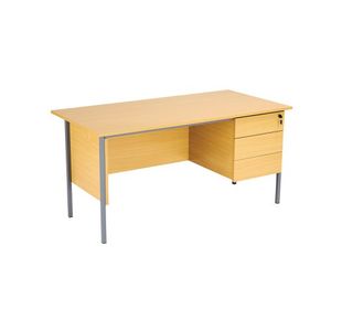 Ff Jemini Oak 1500Mm 4 Leg Desk 3D Ped