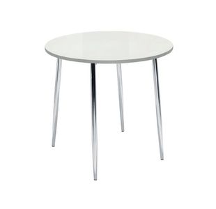 Ff Arista Wh Chrome Round Bistro Table