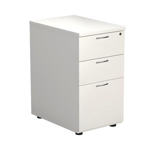 First 3 Drw Desk High White