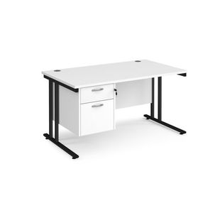 Maestro 25 cant 800mm desk 2 drawer ped