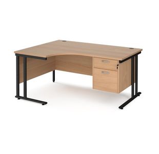 Maestro 25 Cant Lh Erg Desk 2 Drawer Ped