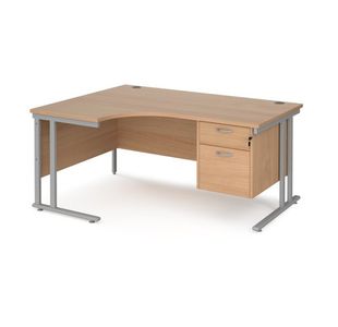 Maestro 25 Cant Lh Erg Desk 2 Drawer Ped