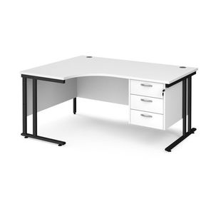 Maestro 25 Cant Lh Erg Desk 3 Drawer Ped