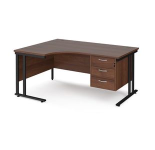 Maestro 25 cant lh erg desk 3 drawer ped