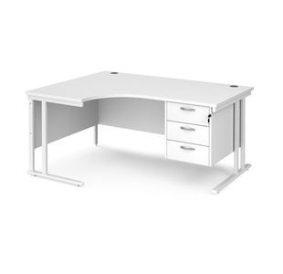 Maestro 25 cant lh erg desk 3 drawer ped