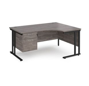 Maestro 25 cant rh erg desk 2 drawer ped