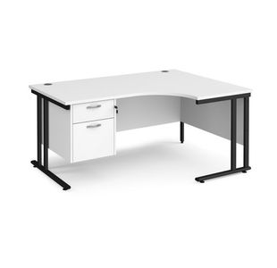 Maestro 25 cant rh erg desk 2 drawer ped