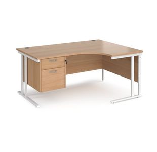 Maestro 25 cant rh erg desk 2 drawer ped