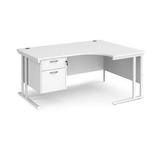 Maestro 25 cant rh erg desk 2 drawer ped