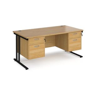 Maestro 25 Cant 800Mm Deep Desk 2X2D Ped