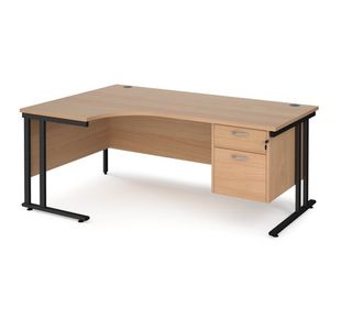 Maestro 25 Cant Lh Erg Desk 2 Drawer Ped