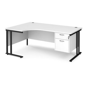 Maestro 25 Cant Lh Erg Desk 2 Drawer Ped