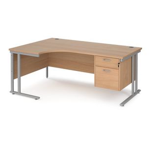 Maestro 25 Cant Lh Erg Desk 2 Drawer Ped