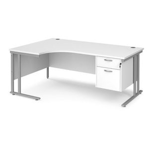 Maestro 25 Cant Lh Erg Desk 2 Drawer Ped