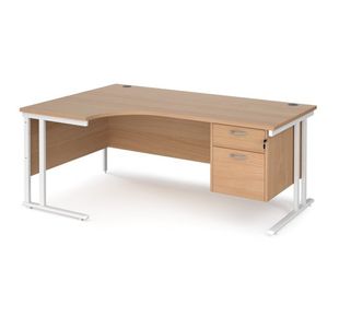 Maestro 25 Cant Lh Erg Desk 2 Drawer Ped