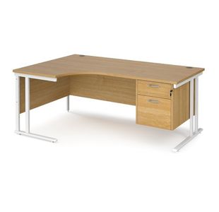 Maestro 25 Cant Lh Erg Desk 2 Drawer Ped