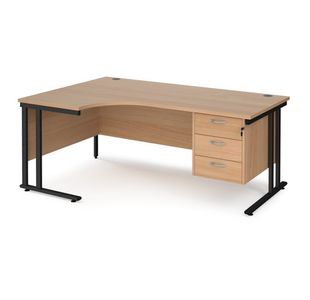 Maestro 25 Cant Lh Erg Desk 3 Drawer Ped