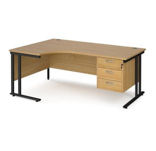 Maestro 25 Cant Lh Erg Desk 3 Drawer Ped