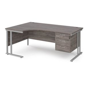 Maestro 25 cant lh erg desk 3 drawer ped