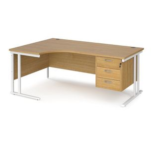 Maestro 25 Cant Lh Erg Desk 3 Drawer Ped