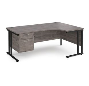 Maestro 25 cant rh erg desk 2 drawer ped