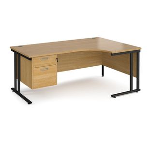 Maestro 25 cant rh erg desk 2 drawer ped