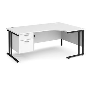 Maestro 25 cant rh erg desk 2 drawer ped