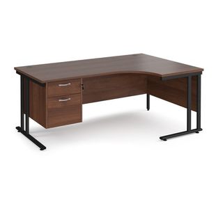 Maestro 25 cant rh erg desk 2 drawer ped