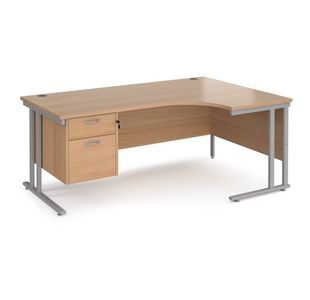 Maestro 25 cant rh erg desk 2 drawer ped