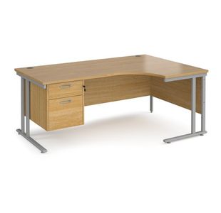 Maestro 25 cant rh erg desk 2 drawer ped