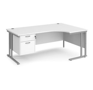 Maestro 25 cant rh erg desk 2 drawer ped