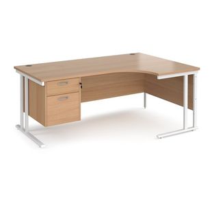 Maestro 25 cant rh erg desk 2 drawer ped