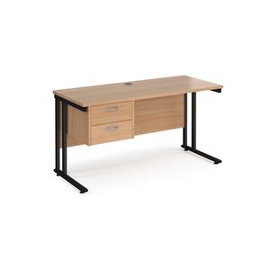 Maestro 25 Cant 600Mm Desk 2 Drawer Ped