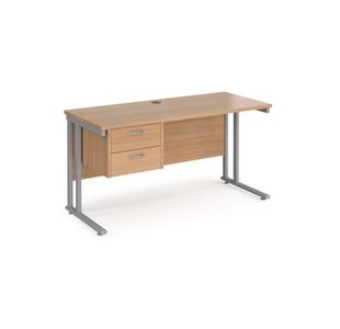 Maestro 25 Cant 600Mm Desk 2 Drawer Ped